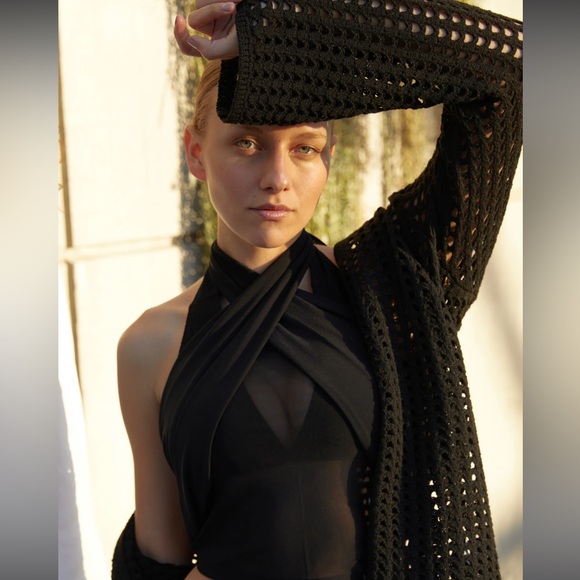 Oak + Fort Crochet Button Up Cardigan - Picture 5 of 7